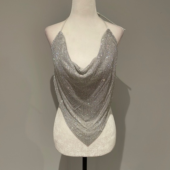 💎2000s inspired sparkle handkerchief top 💎 - Picture 1 of 8